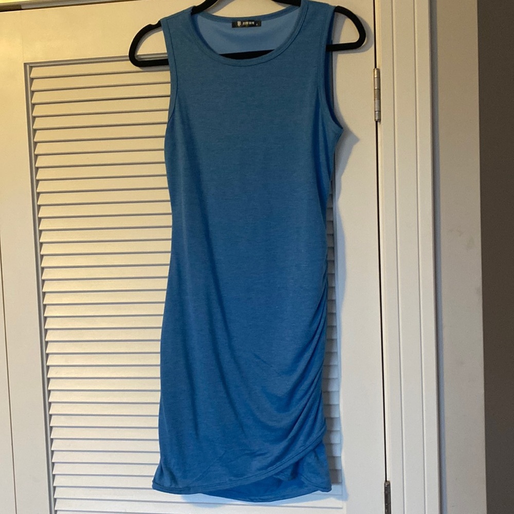 Never worn! Fitted blue dress. Fully lined
